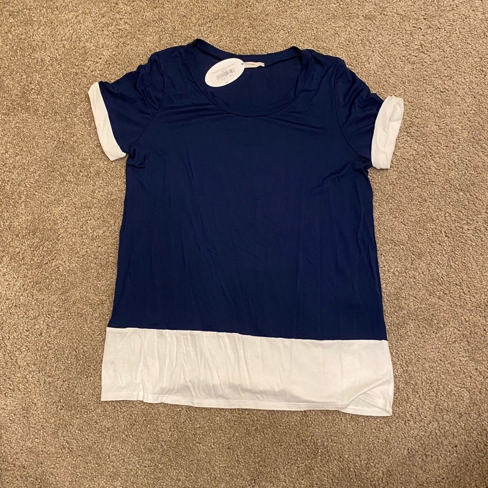 Navy & White Tee